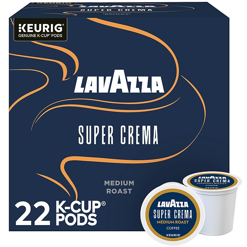 Lavazza Super Crema Coffee Keurig K-Cup Pods, Medium Roast, 22/Box (5000391097) image 1