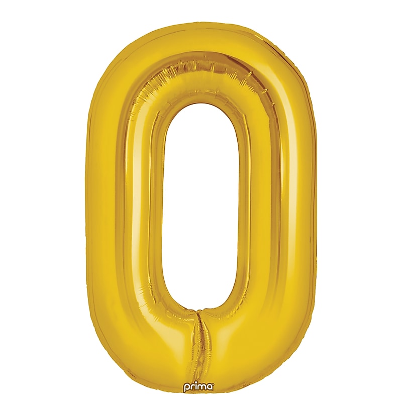 Party City 16" "0" Foil Balloon, Gold, 2/Pack (AM60050194-19) image 1