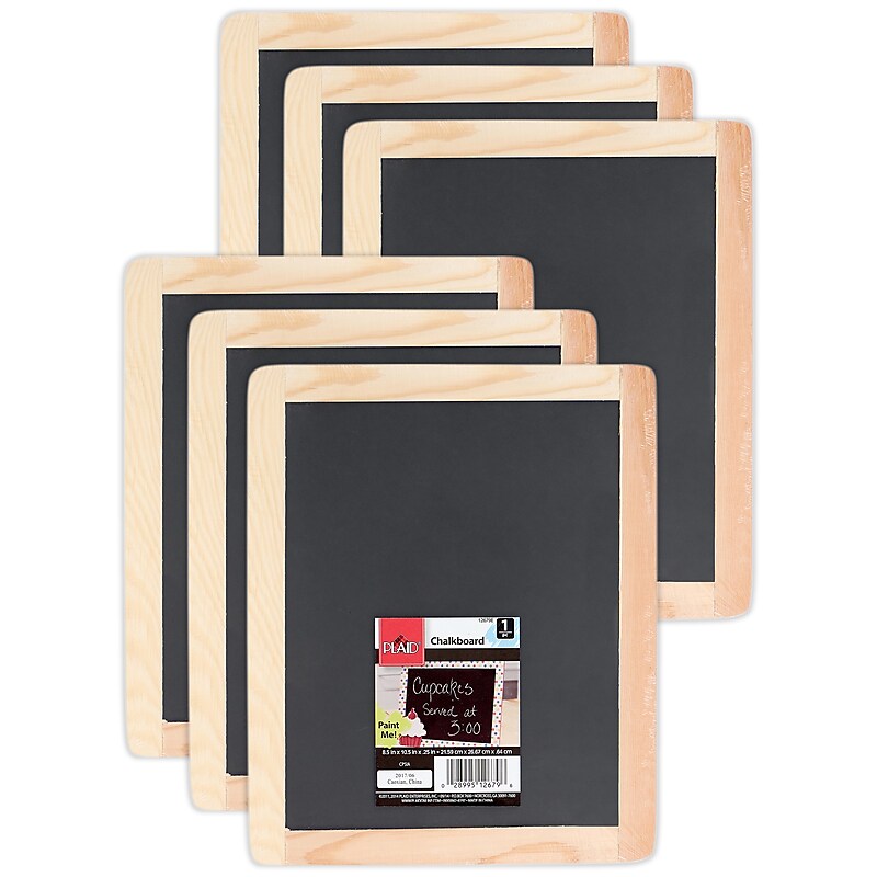 Plaid Chalkboard, Wood Frame, 6/Pack (PDE12679-6) image 1