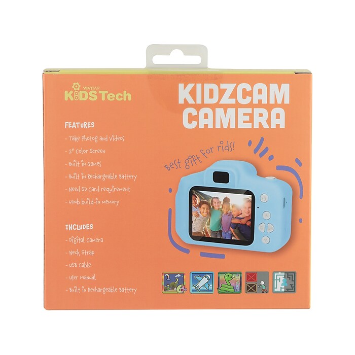 Amazon.com : Sakar Vivitar Kidzcam Camera - Christmas, Birthday Gifts for  Boys and Girls, 12 MP HD Camera and Digital Video Recording, Kids Digital  