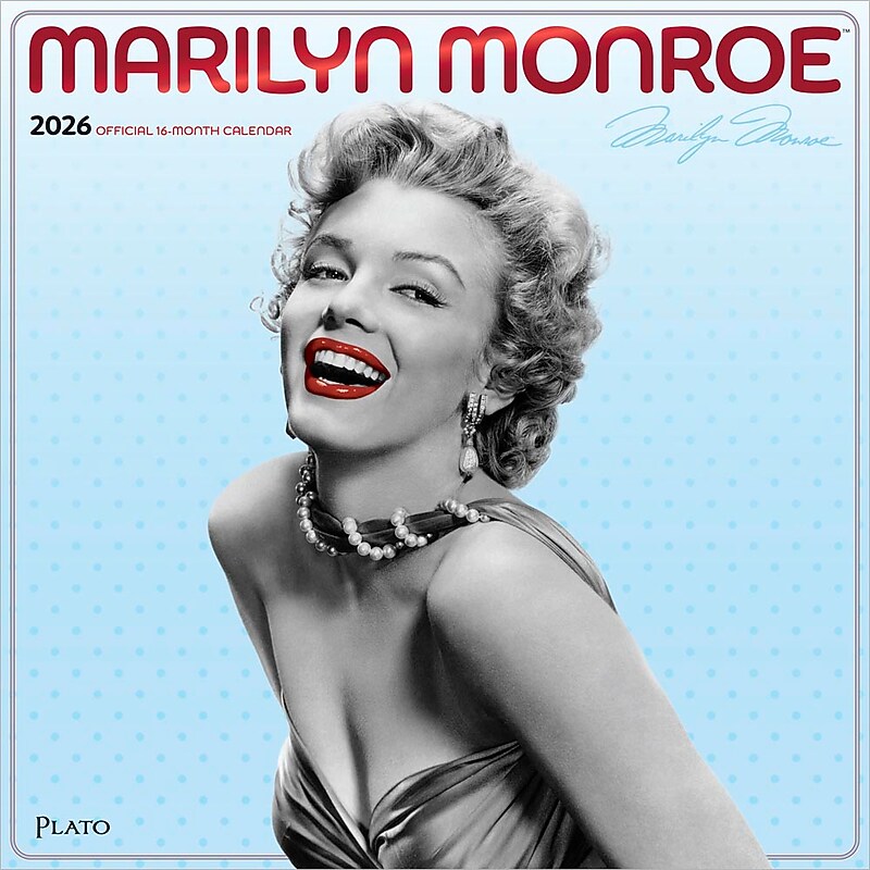 2026 Plato Marilyn Monroe 12" x 12" Monthly Wall Calendar (9798330701391) image 1
