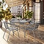 Flash Furniture Lila Glass Top Metal Table with 4 Stack Chairs, 31.5'' Square Silver (TH0732SQ017CSV4)~#|#~8536E51A-4C22-4C96-A270BD461D7BDD9C_sc7
