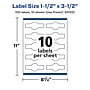 Avery Laser/Inkjet Decorative Edge Waterproof Multipurpose Labels, 3.5"  x 1.5", White, 100/Pack (94122)~#|#~8539D003-3847-4A55-A4204C3EDBB62693_sc7