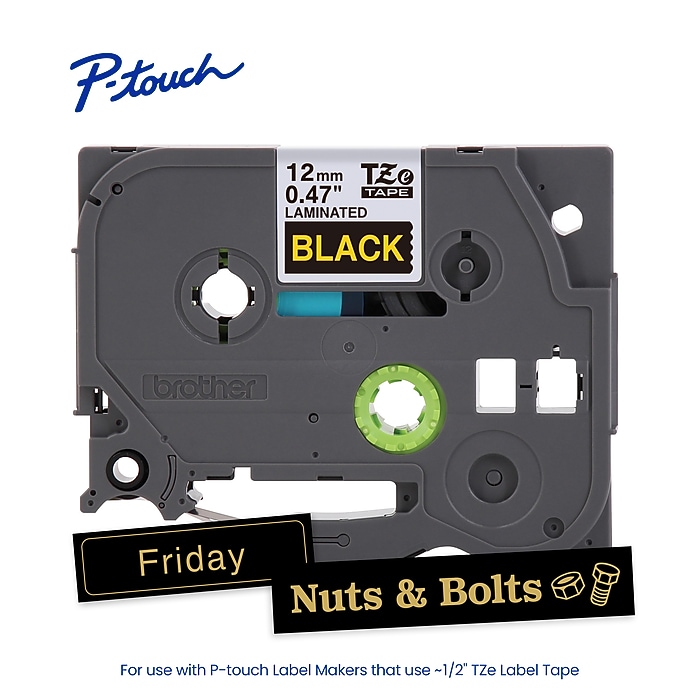 Brother P-touch Laminated Label Tape, 1/2