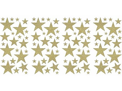 WIDMANN MILANO 18 Gold-Glitzer-Sterne – Fensteraufkleber Für Weihnachtsdeko