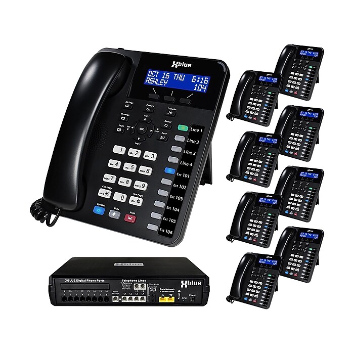XBLUE X16 Plus 6-Line Corded Conference Telephone System Bundle
