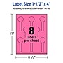 Avery Lollipop Laser/Inkjet Multipurpose Labels, 1.5" x 4", Bright Pink (80/Pack)~#|#~8542C159-9F60-4B2F-AF02F79FA000BE97_sc7