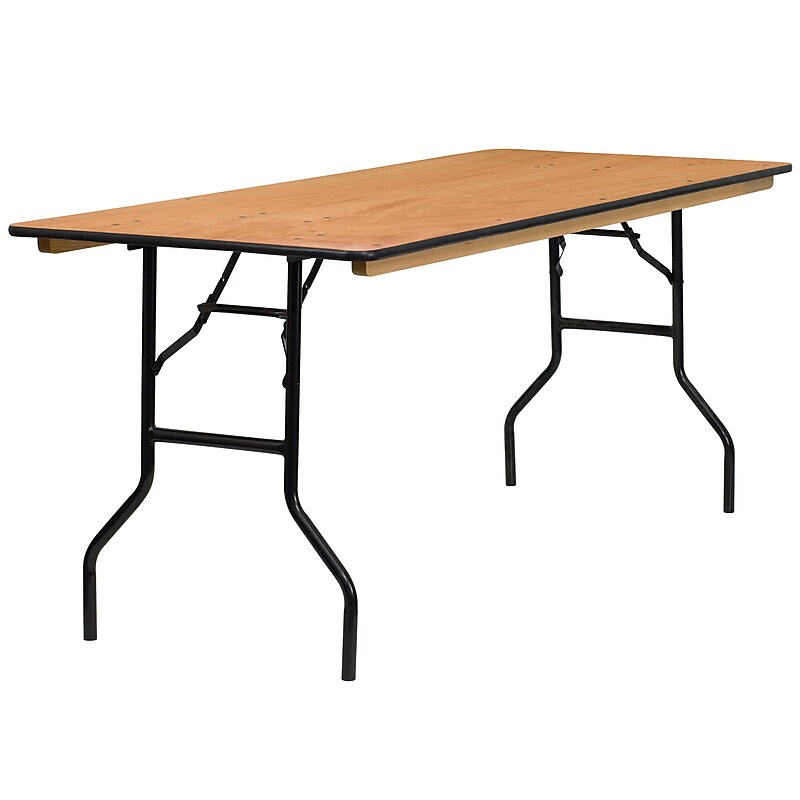 Flash Furniture Gael Folding Table, 72" x 30", Natural (YTWTFT3072TBL) image 1