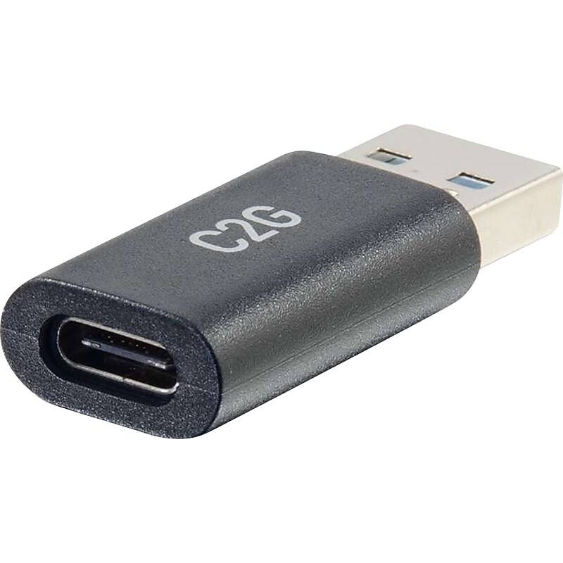 C2G Cables to Go SuperSpeed USB-C to USB-A Converter, Female to Male, Black (54427) image 1