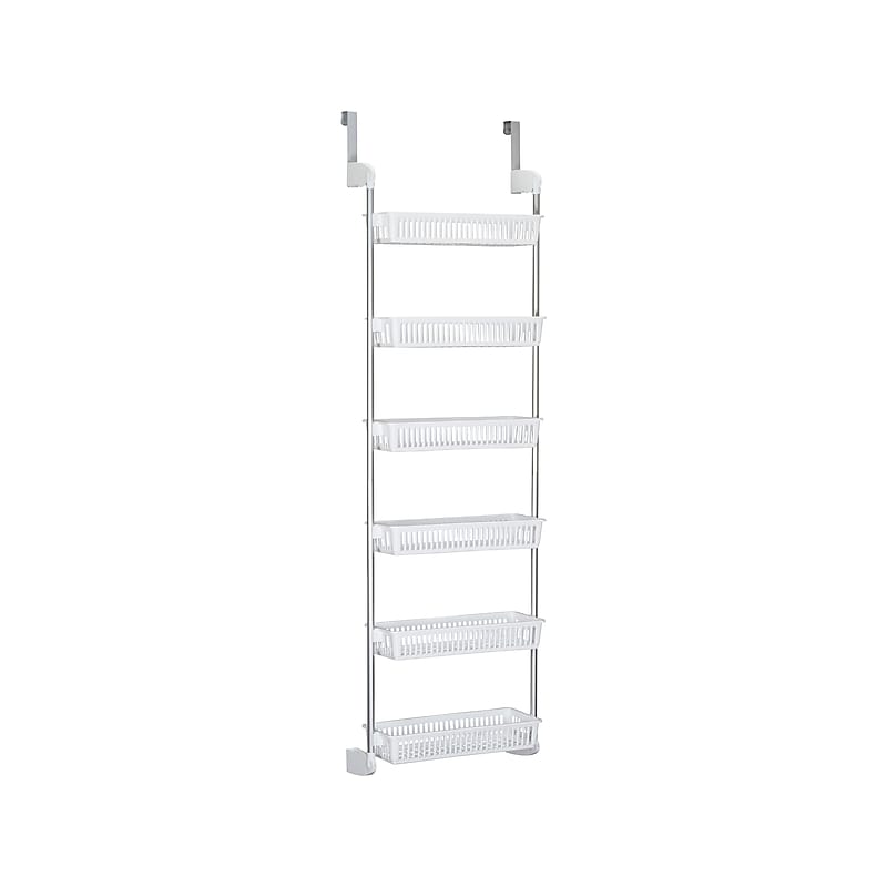 Household Essentials 6-Shelf Plastic Over-the-Door Storage Rack, 18", White (2154-1) image 1