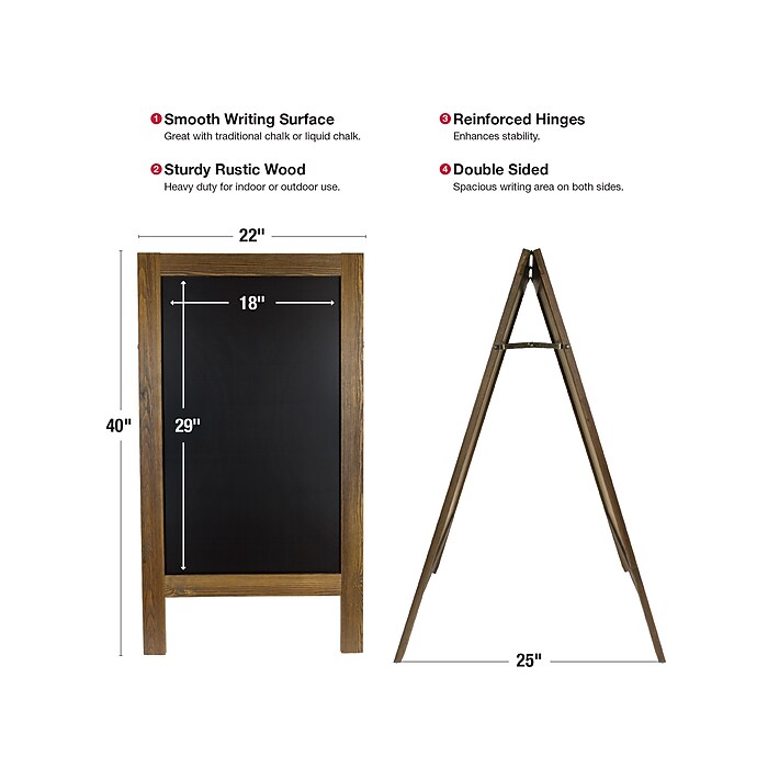 Excello Global Products Indoor/Outdoor A-Frame Sidewalk Sign, 22.8