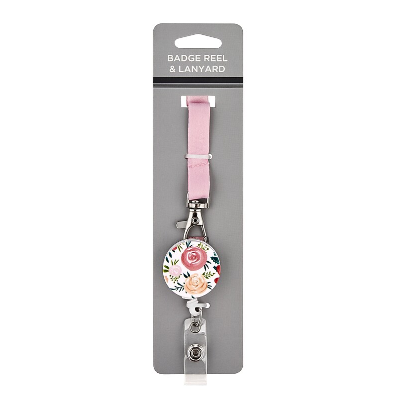 Eccolo Floral Lanyard with Clip On Badge Reels, Multicolored (ST709A) image 1
