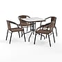 Flash Furniture Lila 28'' Square Table with 4 Rattan Stack Chairs, Dark Brown (TLH073SQ037BN4)~#|#~8553FB68-9CA8-4CC2-8C811CDD110B0D13_sc7