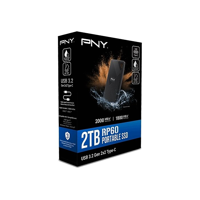 PNY RP60 2TB Portable USB 3.2 Gen 2x2 Type-C Solid State Drive