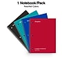 Staples® 5-Subject Subject Notebooks, 8" x 10.5", Wide Ruled, 200 Sheets, Assorted Colors (52694M)~#|#~855B4E5A-19F7-4F04-A99A4F65D074A2B1_sc7
