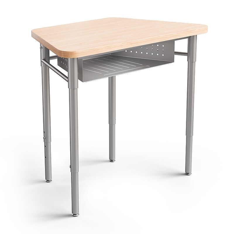 Staples 30.9"W Trapezoidal Student Desk, Gray/Brown (ST63539) image 1