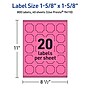 Avery Laser/Inkjet Square Scalloped Multipurpose Labels, 1-5/8" x 1-5/8", Bright Pink, 800/Pack (94110)~#|#~856A1A4B-4A5A-44A7-9DE2592FEF9C495D_sc7