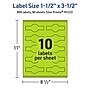 Avery Printable Decorative Edge Multipurpose Labels, 1.5" x 3.5", Bright Green, 800/Box (94122)~#|#~856AFB16-73E1-408F-A218A9D58AA3D651_sc7