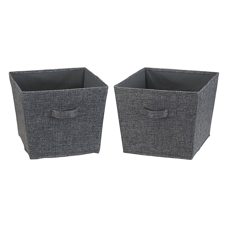 Household Essentials Medium Fabric Storage Bin, 10" x 12"x 14", 29 Qt., Gray, 2/Pack (7545-1) image 1