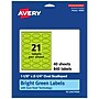 Avery Scalloped Decorative Edge Multipurpose Labels, 1-1/8" x 2-1/4", Bright Green, 840/Pack (94061)~#|#~85805F47-E4BE-429E-AEE3B75EEA287EAA_sc7
