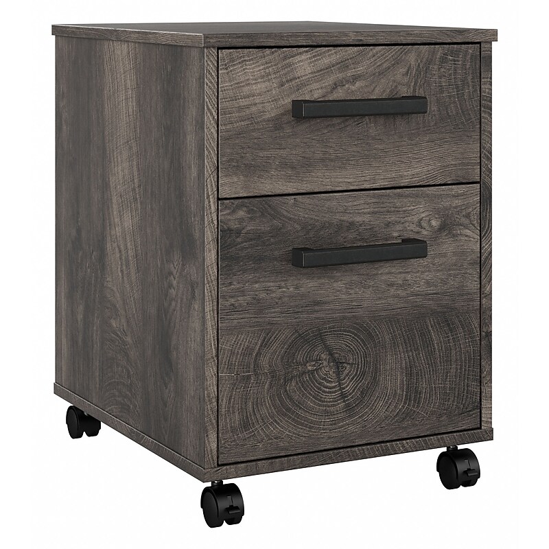 Bush Furniture City Park 2 Drawer Mobile File Cabinet, Dark Gray Hickory (CPF116GH-03) image 1
