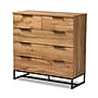 Baxton Studio Franklin 39"H Chest, 5-Drawers, Oak/Black (180-13827-HiT)~#|#~858AFD6C-4622-4CB1-9A4E4EDF10F24A63_sc7