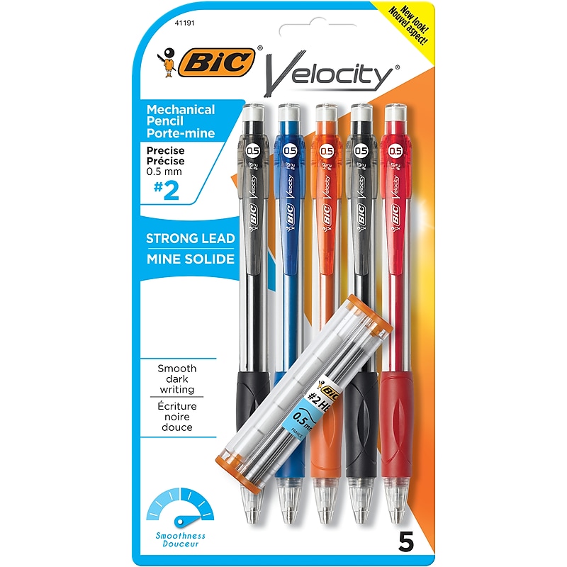 BIC Velocity Mechanical Pencil, 0.7mm, #2 Hard Lead, 5/Pack (41192) image 1