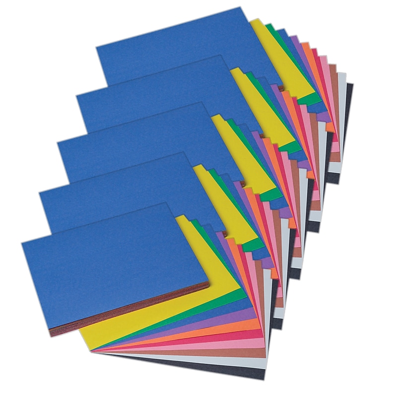 Prang 9" x 12" Construction Paper, Assorted Colors, 100 Sheets/Pack, 5 Packs/Bundle (PAC6504-5) image 1