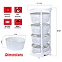 Dbest Octopus 360 4-Tier Plastic Rolling Kitchen Cart, White (01-915)~#|#~8592845E-25BC-4567-9467C96AEF8FC4B5_sc7