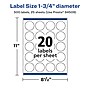 Avery Laser/Inkjet Round Multipurpose Labels, 1.75" Dia., White, 500 Labels/Pack (94509)~#|#~85936B1F-831C-4882-ADE0619F41345175_sc7