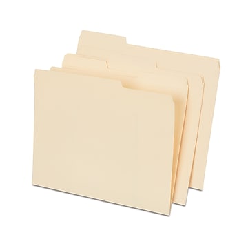 Staples File Folder, 1/3 Cut Tab, Letter Size, Manila, 100/Box (11713/TR56678)