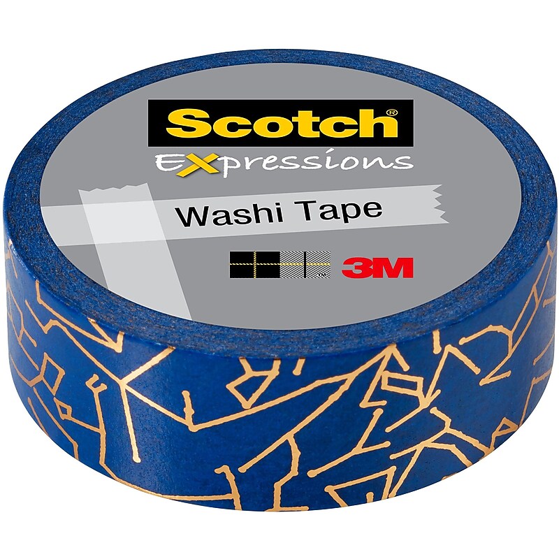 Scotch® Expressions Washi Tape, 0.59" x 7.63 yds., Gold Constellations Design (C614-P8) image 1