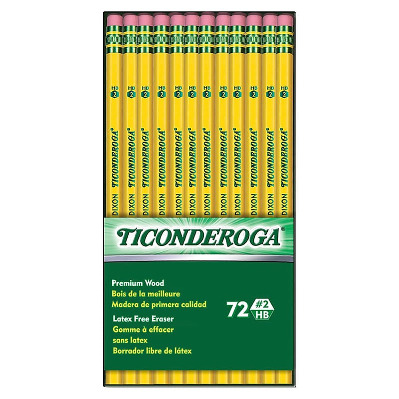 Ticonderoga The World's Best Pencil Wooden Pencil, 2.2mm, #2 Soft Lead, 72/Pack (33904) image 1
