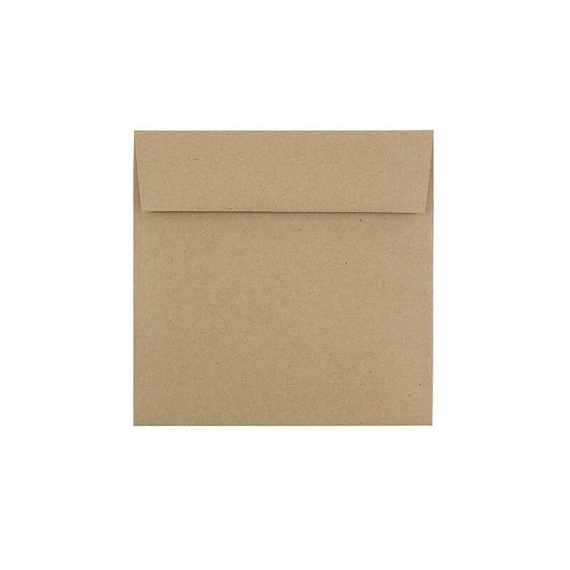 JAM Paper Specialty Envelope 6 1/2" x 6 1/2", Brown Kraft, 100/Pack (63131150d) image 1
