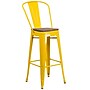Flash Furniture Lily Contemporary Metal Vertical Back Barstool, Yellow, 4-Pieces/Pack (4CH3132030GBYLW)~#|#~859CE386-4316-44CE-8ABD44003ED2CF7F_sc7