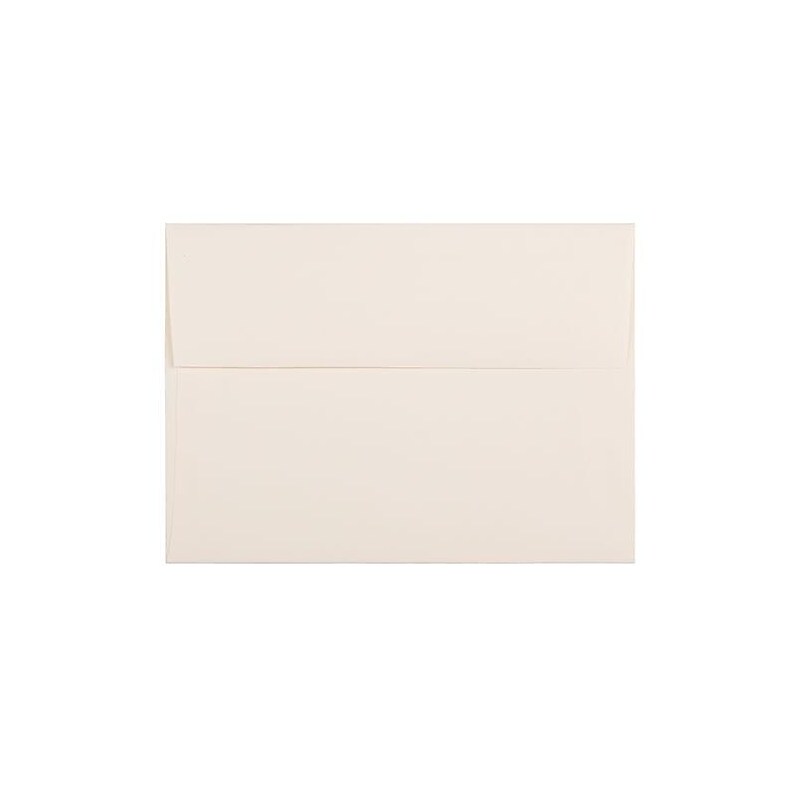 JAM Paper A7 Booklet Envelope 5 1/4" x 7 1/4", Natural White Linen, 100/Pack (82011d) image 1
