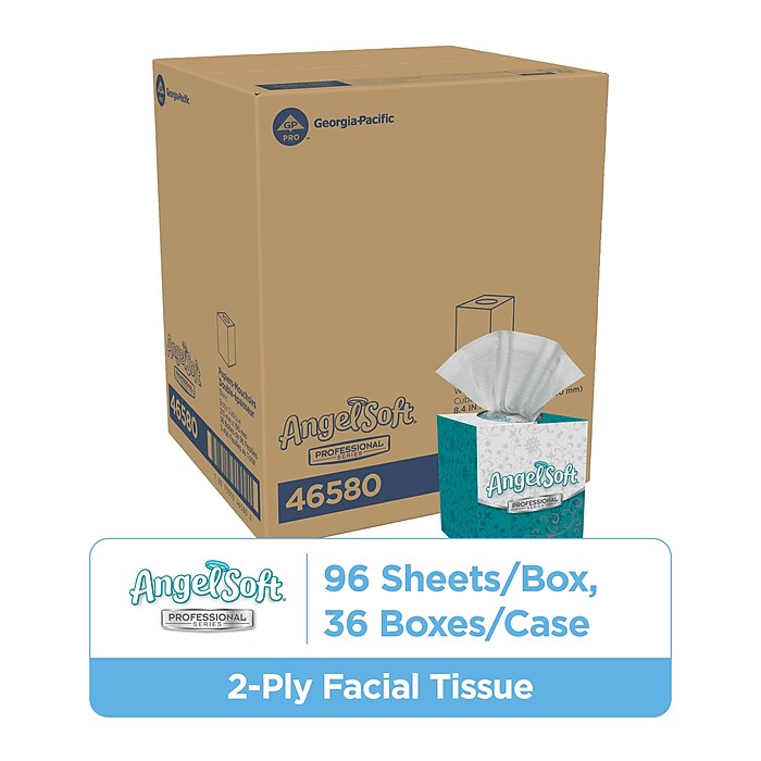 Angel Soft Professional Series Facial Tissue, 2-Ply, 96 Tissues