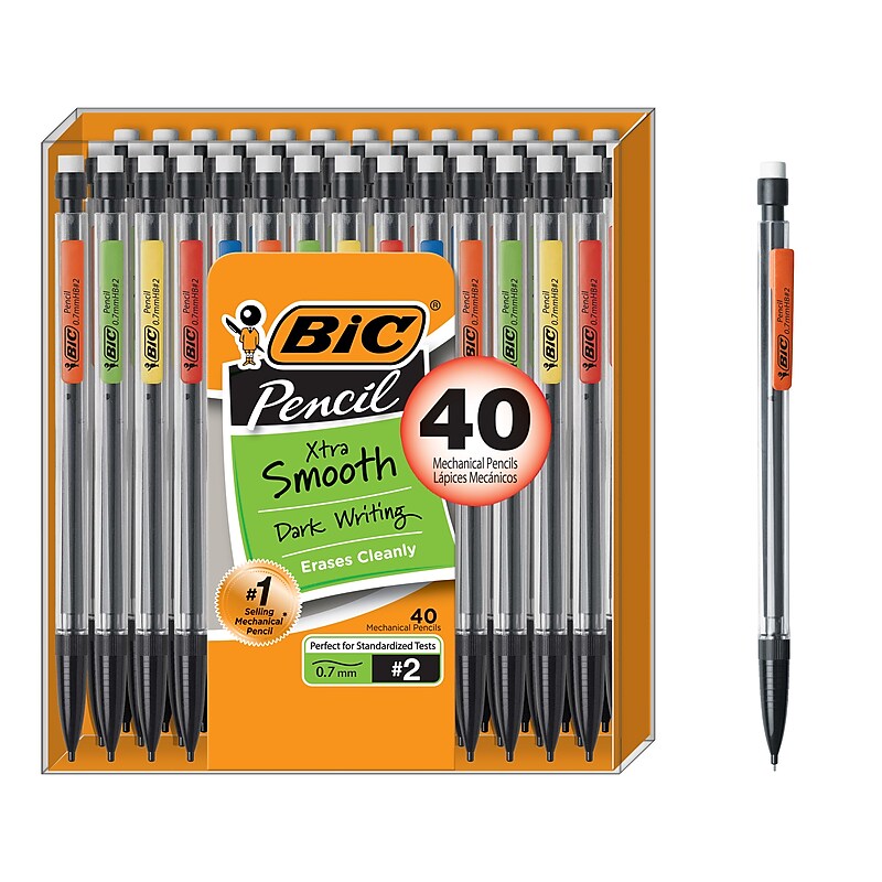 BIC Xtra-Smooth Mechanical Pencil, 0.7mm, #2 Medium Lead, 40/Pack (MPP40MJ-BLK) image 1