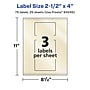Avery Pearlized Ivory Rectangle Multipurpose Labels, 2.5" x 4", Ivory, 75/Pack (94245)~#|#~85B3F06B-B670-4E2B-BF60EBBCBA6CBA96_sc7