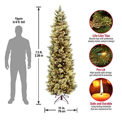National Tree Company 7.5' Pre-Lit Carolina Pine Artificial Christmas Tree