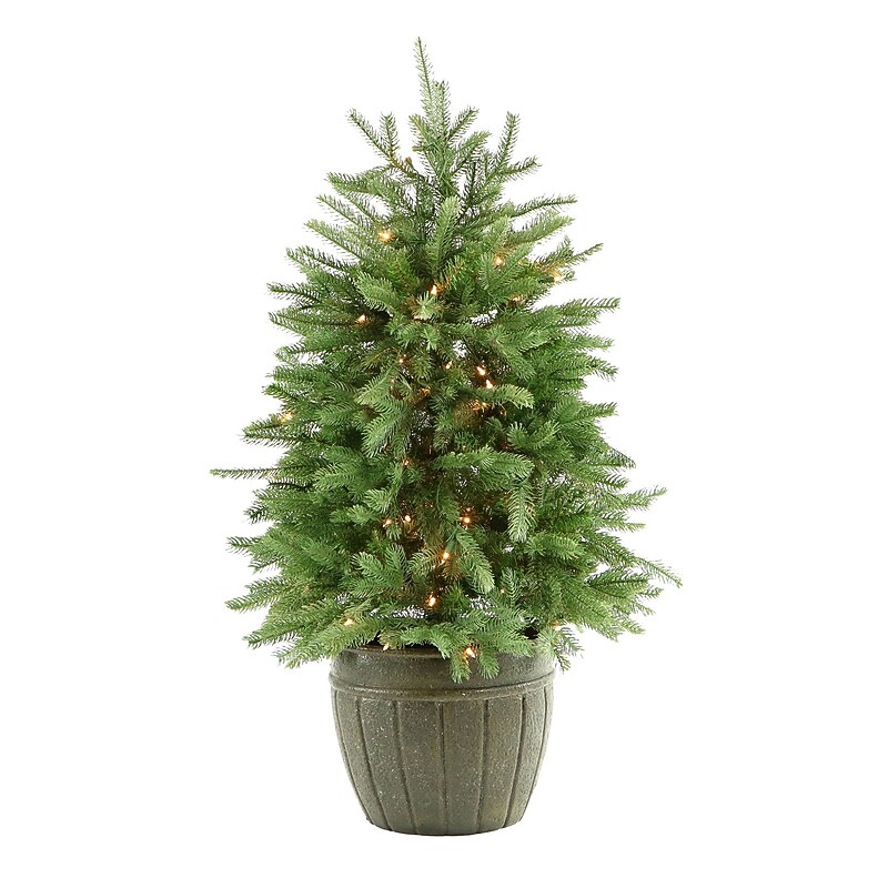 Fraser Hill Farm Pre-Lit Artificial Christmas Trees, 100 Lights (FFPP040-1GR) image 1
