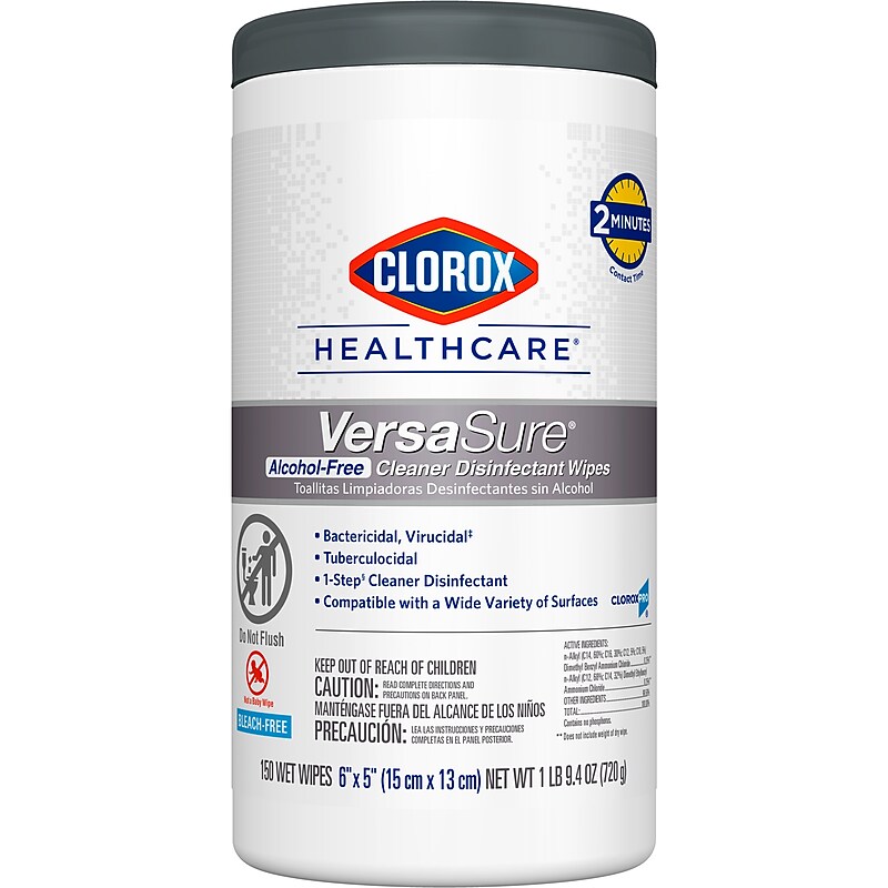 Clorox Healthcare VersaSure Disinfecting Wipes, 150/Canister (31758) image 1