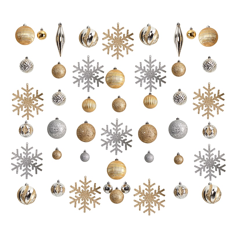 Nearly Natural Holiday Deluxe Shatterproof Christmas Tree Ornament Box Set, 60/Set (D1037) image 1