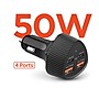 HyperGear SpeedBoost Quad PD Car Charger, 50W, Black (15785)~#|#~85CF7442-6130-46D4-A8BD2B4454043786_sc7