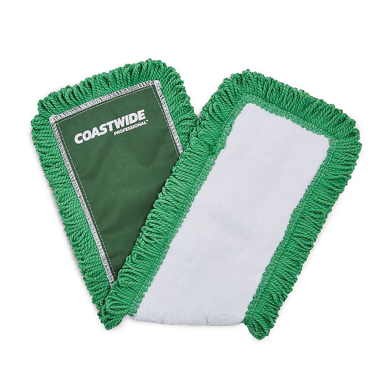 Coastwide Professional™ Looped-End Dust Mop Head, Microfiber, 24" x 5", Green (CW56770) image 1