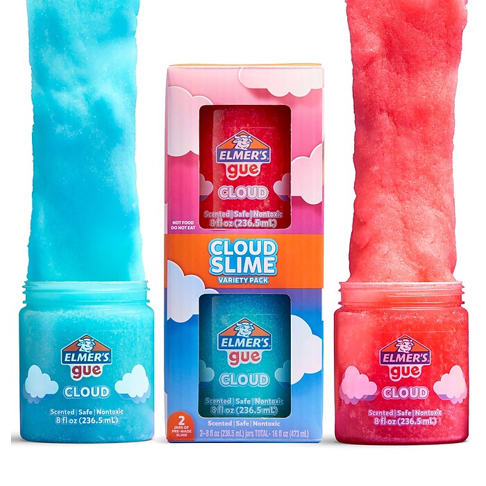 Elmer's Gue Cloud Slime, 8 oz., Blue/Pink, 2/Pack (2223188) | Staples