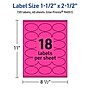 Avery Laser/Inkjet Oval Multipurpose Labels, 1.5" x 2.5", Neon Magenta, 720/Pack (94051)~#|#~85DA0D5A-20B2-4FEA-B47F29882D91E69D_sc7
