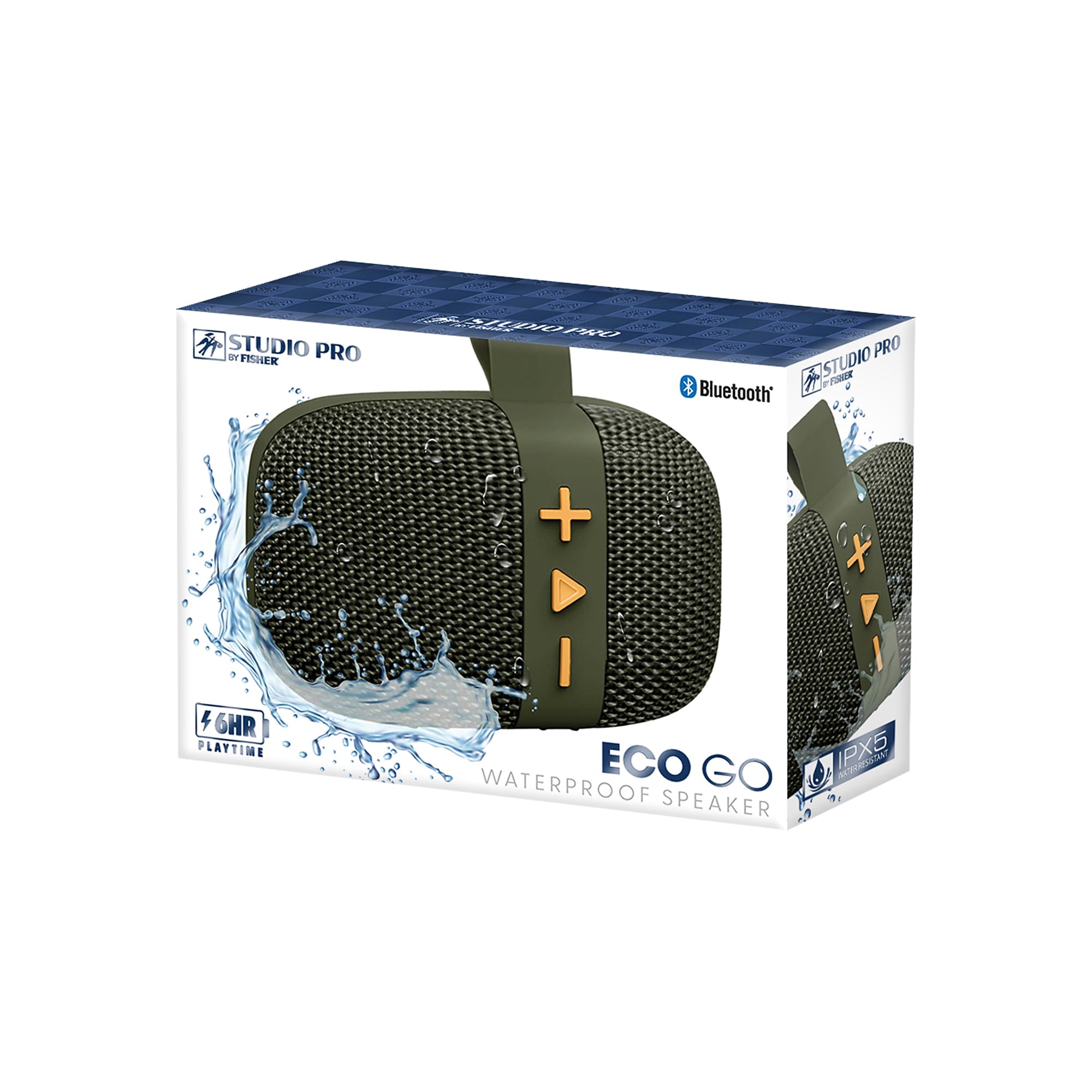STUDIO PRO by FISHER ECO GO Wireless Bluetooth Portable Speaker with FM Radio, Waterproof, Green (SBT294GRN) Sansujyuku sansujyuku.com