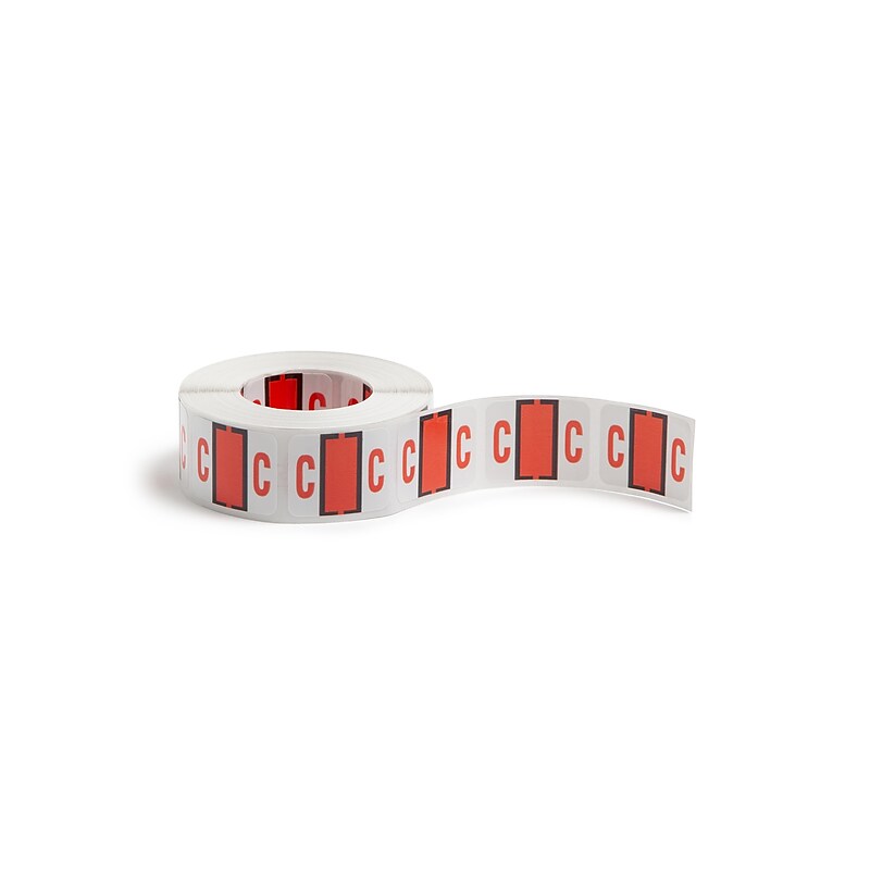 Smead BCCR Color Coded Alphabetic Labels, C, Dark Orange, 500/Roll (67073) image 1