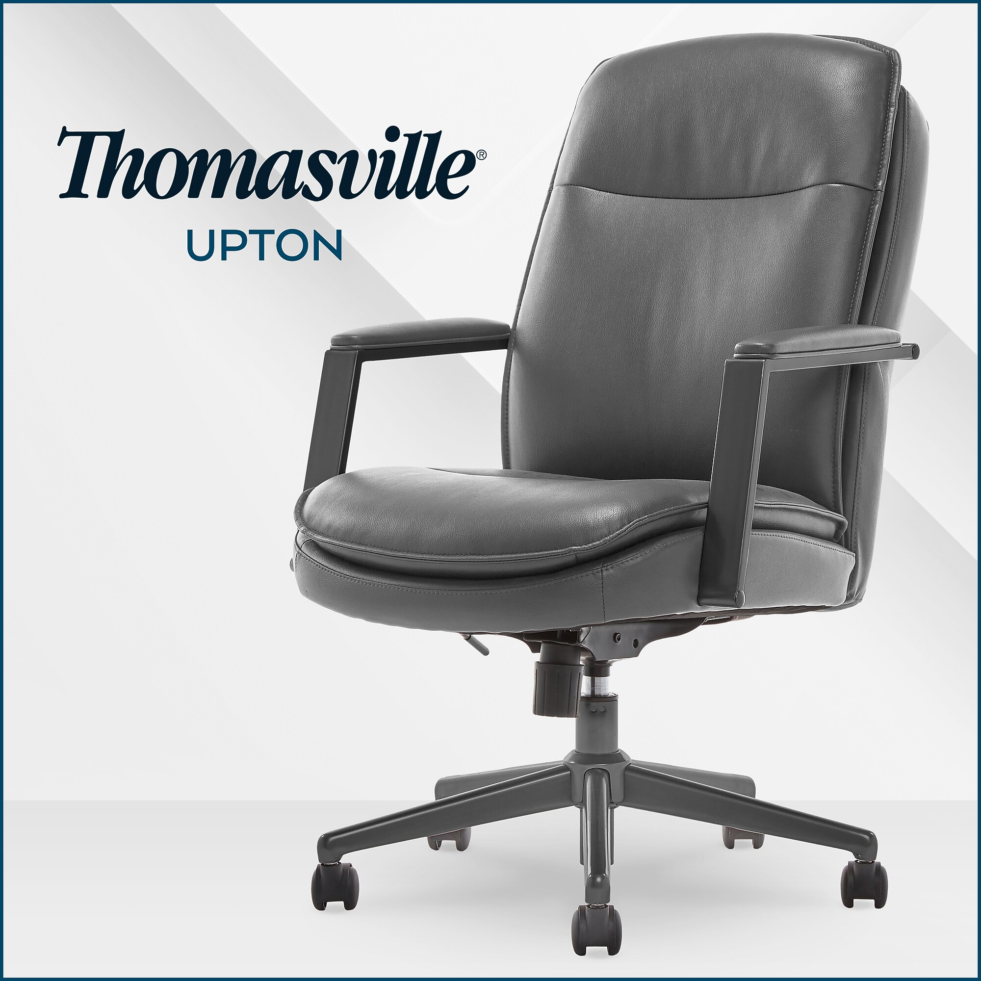 Thomasville Furniture Upton Ergonomic Bonded Leather Swivel Manager Chair, Gray (51421-GRY) Sansujyuku sansujyuku.com